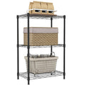 IZEUK 3 Tier Metal Wire Shelving Rack Storage Shelves for Kitchen, Bedroom, Living Room or Laundry Room, Black, 17.7" W x 11.8" D x 28.8" H