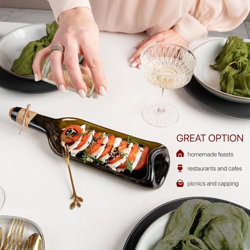 Melted Wine Bottle Serving Boards; Decorative Rectangle Serving Trays for Home Decor; Small Cheese Platter Serving Board; Unique Cheese and Cracker Tray for Dinner Party