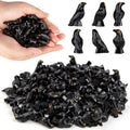 Skiennix Mini Resin Crows - Halloween Decor Figurines | 100 Pcs Black Raven Ornaments for Crafts & Parties