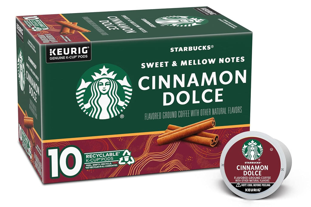 Starbucks K-Cup Pods - Cinnamon Dolce Flavored Coffee with Sweet Notes | 10 Pods Per Pack (Set of 4)