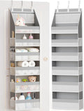 Criusia Over The Door Organizer - Heavy-Duty 6-Shelf Storage with 13 Mesh Pockets | 55lbs Capacity, Grey