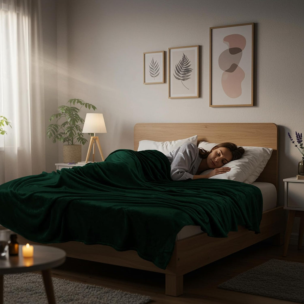 Utopia Bedding Fleece Blanket - King Size Luxury Soft Microfiber in Forest Green (90x102 Inch)