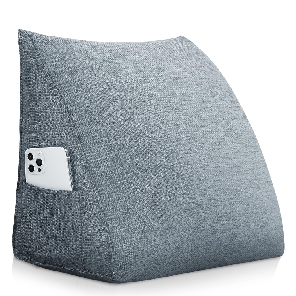 LELEFIDO Wedge Pillow Headboard Reading Pillow Triangular Backrest Support Pillow for Sitting in Bed Positioning Support Pillow for Sofa Daybed Removable Cover