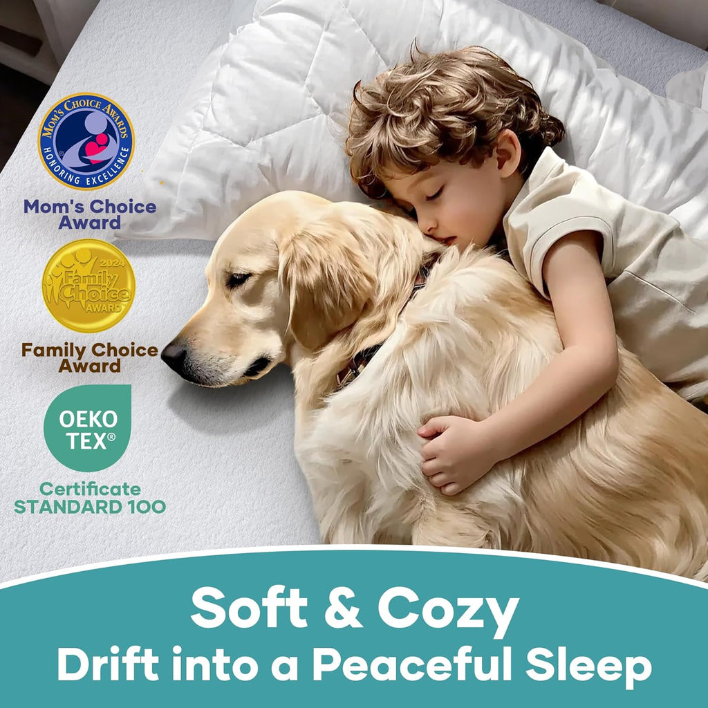 OhGeni Waterproof Mattress Protector - Twin Size Fitted Sheet, Deep Pocket, Hypoallergenic & Washable