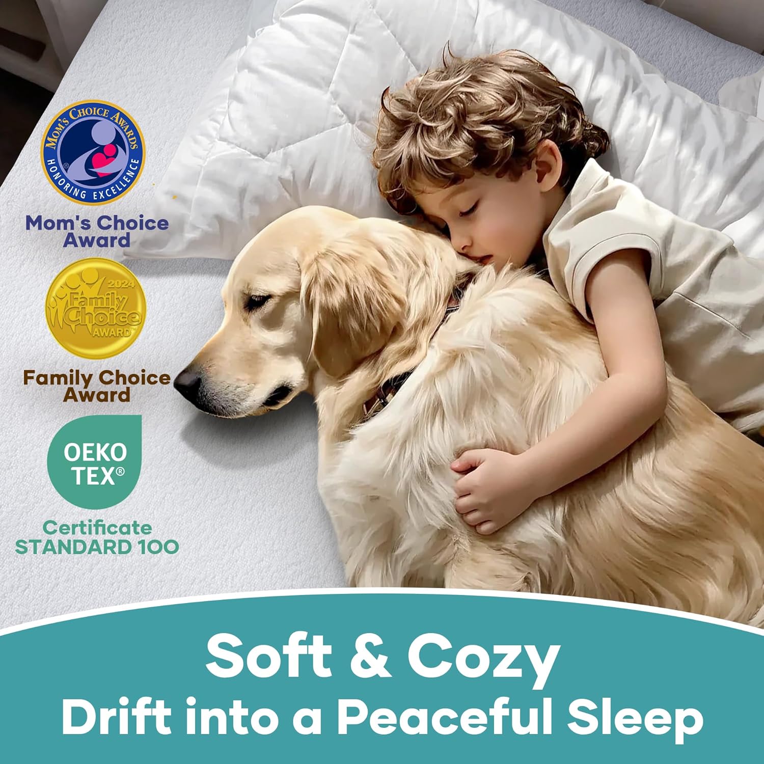 OhGeni Waterproof Mattress Protector - Twin Size Fitted Sheet, Deep Pocket, Hypoallergenic & Washable