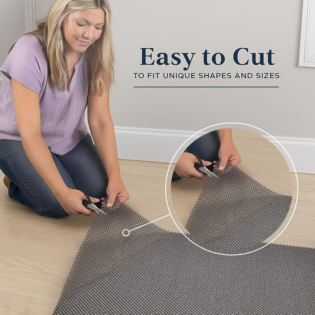 Veken Rug Pad Gripper - Non-Slip Dark Grey 2x8 Ft Mat for Hardwood & Tile Floors