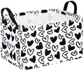 ACMUUNI Black Heart Valentine Gift Love Storage Basket Clothes Laundry Storage Box Shelf Bins, Gift Basket Laundry Hamper with Handles