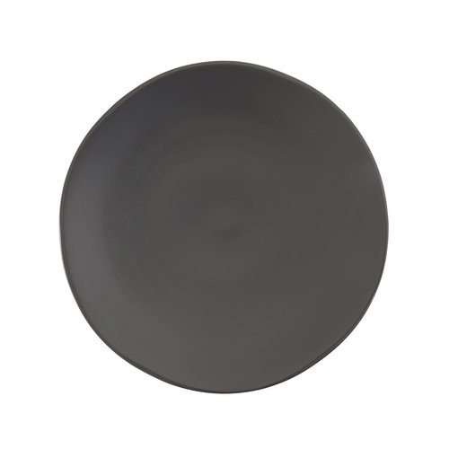 Fortessa Vitraluxe Dinnerware Heirloom Matte Finish Show Plate 12-Inch, Charcoal, Set of 4