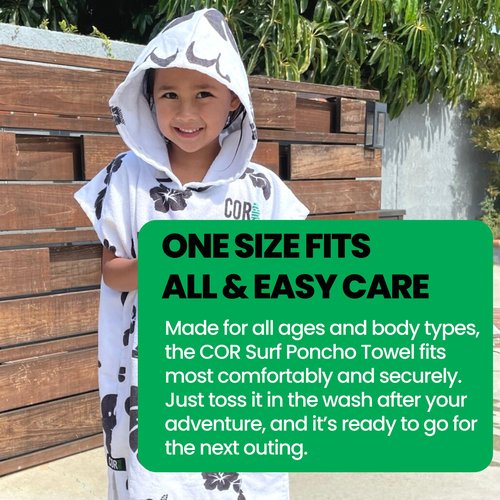 COR Surf Poncho Changing Towel Robe with Hood and Front Pocket for Kids, Doubles Up As Beach Towel and Blanket, Made of Quick Dry Microfiber, Fits Ages 3-8 Years Old (Light Blue, one Size fits Most)