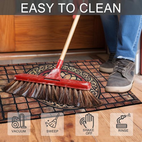 CHICHIC Large Rectangle Entrance Door Mat - Heavy Duty Non-Slip Rubber Back | 24 x 36 Inch for High Traffic Areas