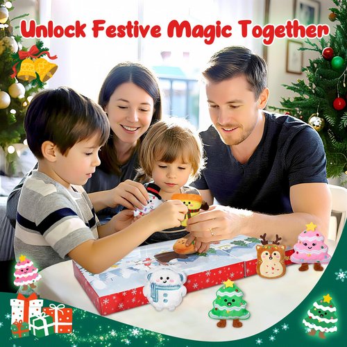 Advent Calendar 2025 Kids, Mini Plush Advent Calendar with 25 PCS Cute Emotional Plushies, Christmas Stocking Stuffers & Holiday Gifts for Kids, Teen Girls Boys & Collectors