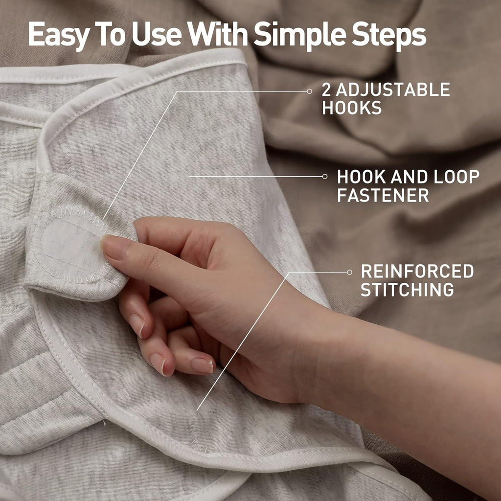 Skiennix Organic Baby Swaddle Sleep Sacks - 2-Pack Adjustable Cotton Wraps for Newborns (0-3 Months)