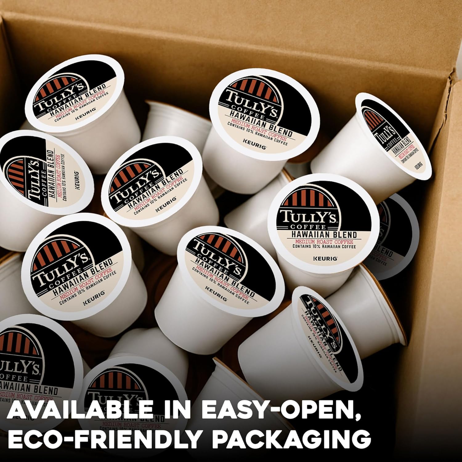 Tully's Coffee Hawaiian Blend K-Cup Pods - Medium Roast, 72 Count | Perfect for Keurig Brewers