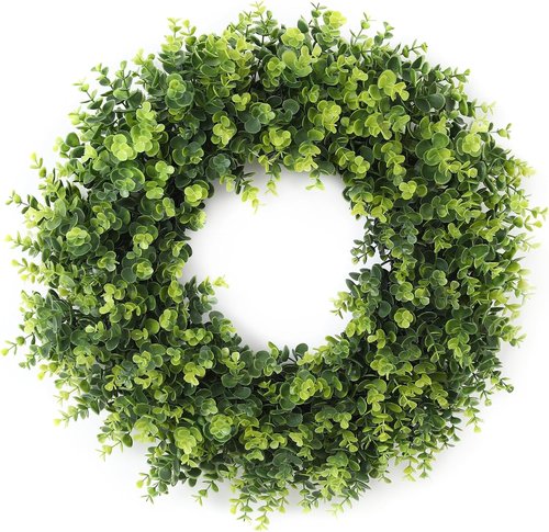 Boxwood Wreath - 26'' Artificial Leaves for Front Door | Spring & Summer Indoor/Outdoor Decor