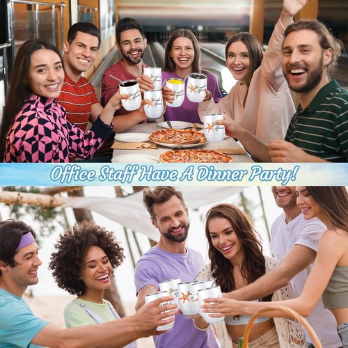 Set of 10 Thank You Gifts You Make a Difference Gift Employee Appreciation Gifts Bulk 12oz Stainless Steel Tumbler Cup Starfish Cards for Social Worker Volunteer Staff Secretary Nurse