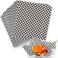 Honoson 2000 Sheets Wax Paper 12 x 12 Inches Grease Resistant Delicatessen Wrapping Food Paper Sheets Checkered Food Basket Liners for Kitchen Party Festival Mother's Day(Black White Checkered)