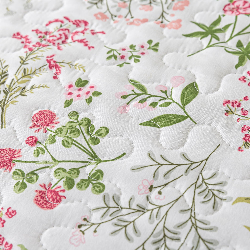 HoneiLife Queen Quilt Bedding Set - 3 Pieces Microfiber Quilt Sets Lightweight Bedspreads Reversible Coverlets Nature Bed Cover Floral Bedding Set Wildflower Quilts All Season Use