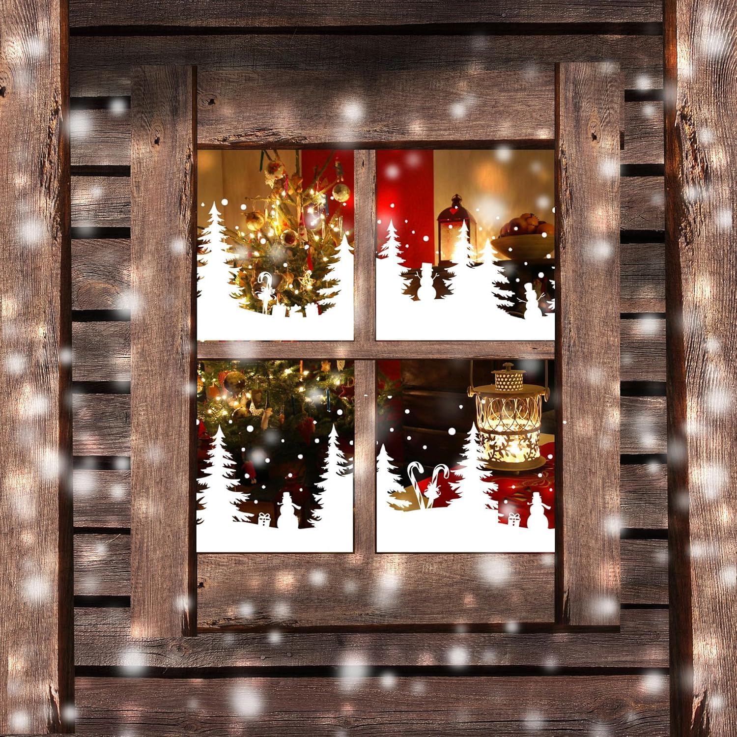 Skiennix Christmas Stencils - Reusable Large Winter Forest & Village Designs | 53.1” Holiday Templates for Window Glass & Crafts