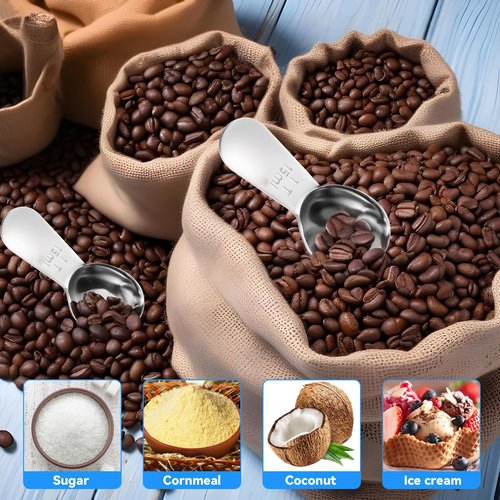 Coffee Scoop Set, 3 Pcs Measuring Spoons Stainless Steel Coffee Spoons 15 ML Tablespoon with Short Handles Small Metal Teaspoons for Coffee Tea Sugar Flour Measuring Dry and Liquid Ingredients