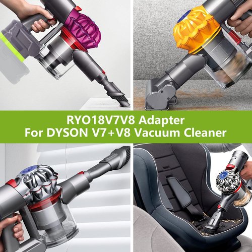 UNIKI 2-in-1 Adapter for Ryobi 18V Lithium Battery Work for Dyson V7 V8 Motorhead Pro,V7 V8 Trigger,V7 V8HEPA,V7 V8 Fluffy,V7 V8Mattress,V7 V8 Absolute,V7 V8 Car+Boat Vacuum Cleaners