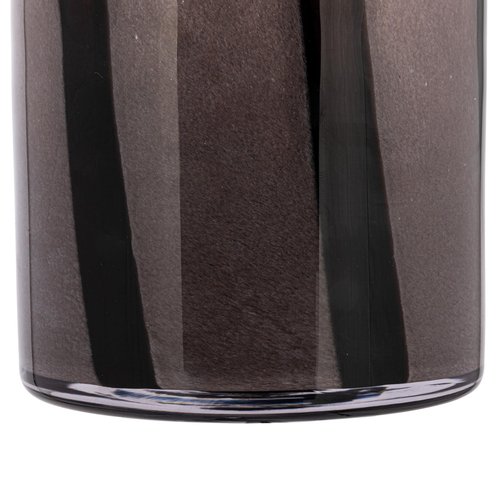 Bloomingville Round Glass Candle Holder/Vase with Stripes, Grey and Purple