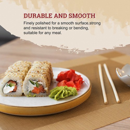 52USA Disposable Bamboo Chopsticks (1000 Sets), Wooden Japanese Chopstick Bulk, 9'' Long Chopsticks Disposable, Individually Wrapped Chinese Chopstick