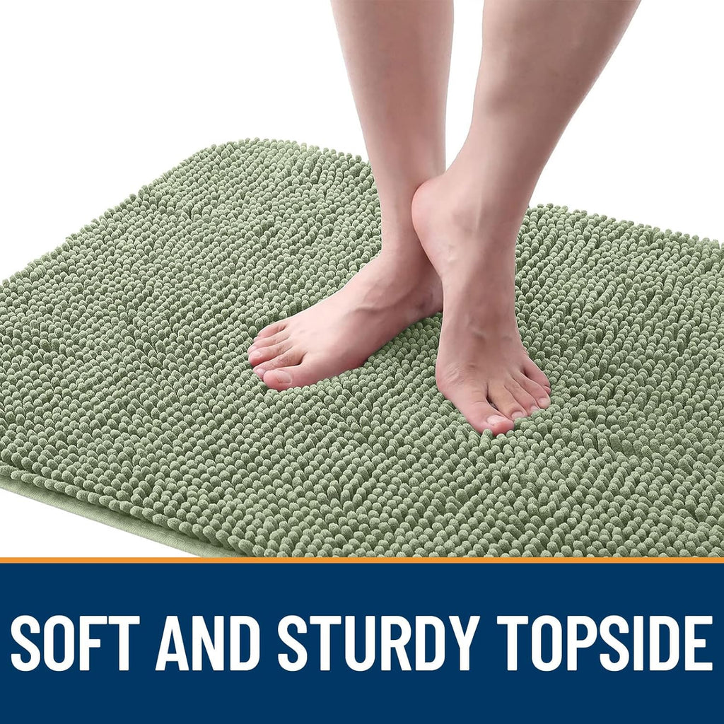 OLANLY Dog Door Mat - Absorbent Non-Slip Chenille Mat for Muddy Paws | 50x30 Sage Green Indoor Carpet