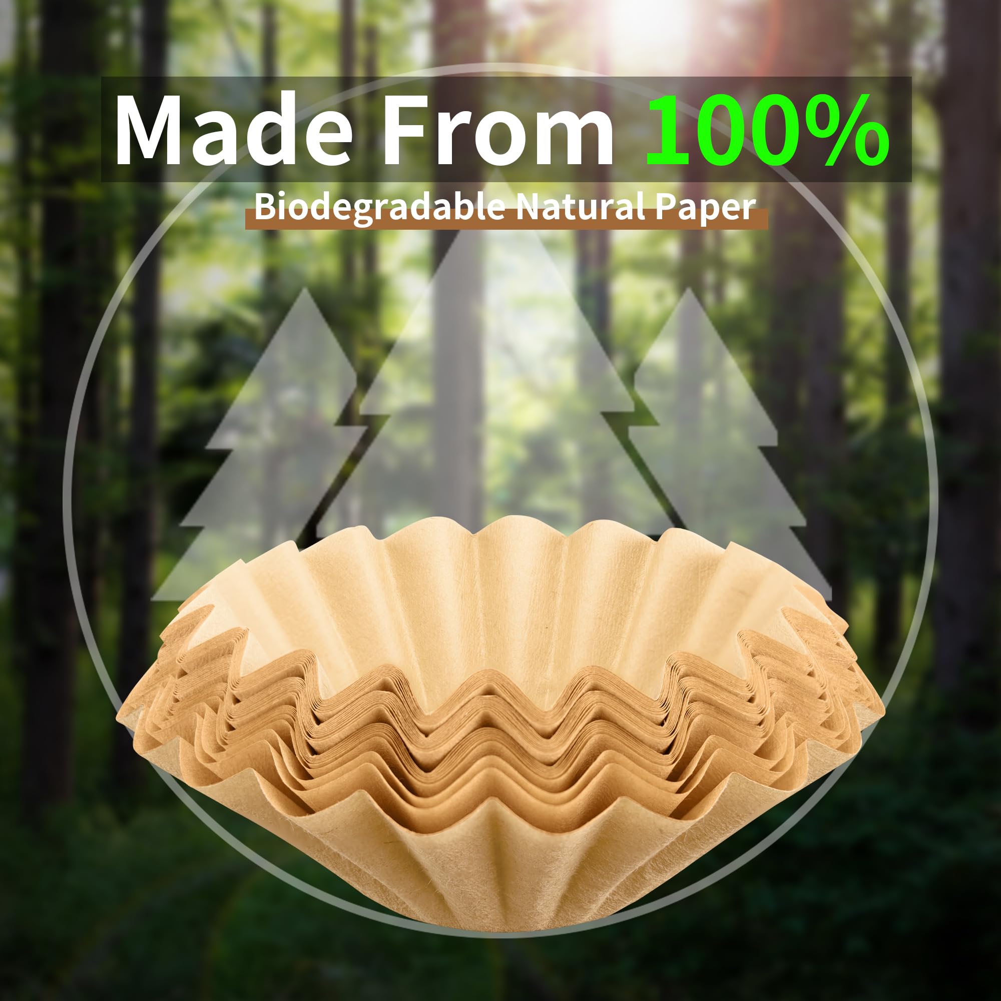 Paper Coffee Filters Compatible with Farberware Coffee Percolator, 150 Pcs Perforated Filter for Farberware 8/12 Cup, Coletti Bozeman 12 Cup, Elite Gourmet EC812, Cuisinart PRC-12N