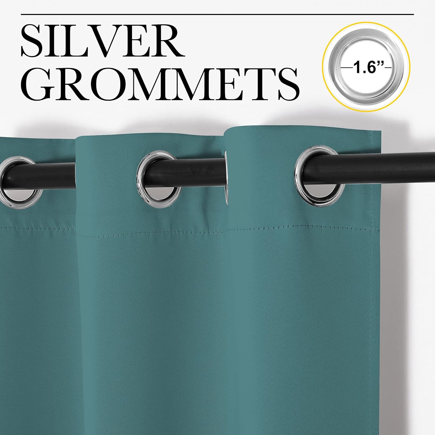 NICETOWN Sea Teal Blackout Curtains - 120-Inch Length, Thermal Insulated, 2 Panels for Large Windows