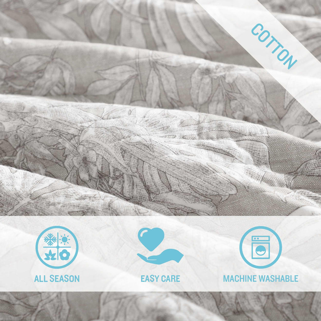 Tommy Bahama - Full/Queen Quilt Set, Lightweight and Breathable Bedding with Matching Sham(s), Super Soft Bedding Set (Jungle Toile Beige, Full/Queen)