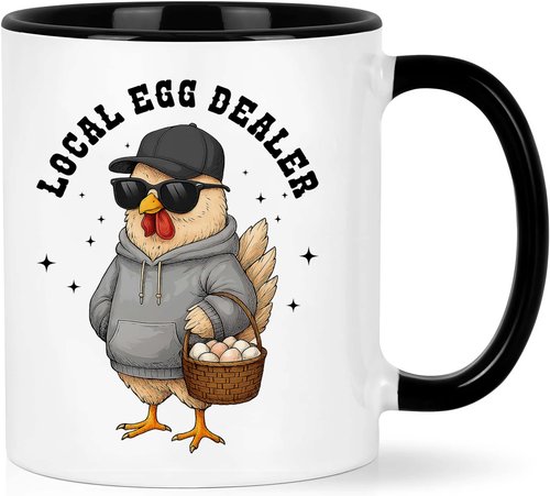 Mothers Day Gift For Chicken Lover - Local Egg Dealer Coffee Mug – Funny Chickens Cups For Friend, Farmer, Women, Man - Unique Chickens Gifts For Christmas, Birthday