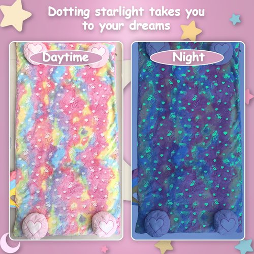 Kids Sleeping Bag, Large Unicorn Slumber Bag for Girls Boys, Portable Nap Mat, Preschool Daycare Kindergarten Birthday Gift 3-12 Yr Child, Pink