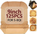 9 Inch Air Fryer Liners by [Brand Name] | 125PCS Heat Resistant Non-Stick Parchment Paper