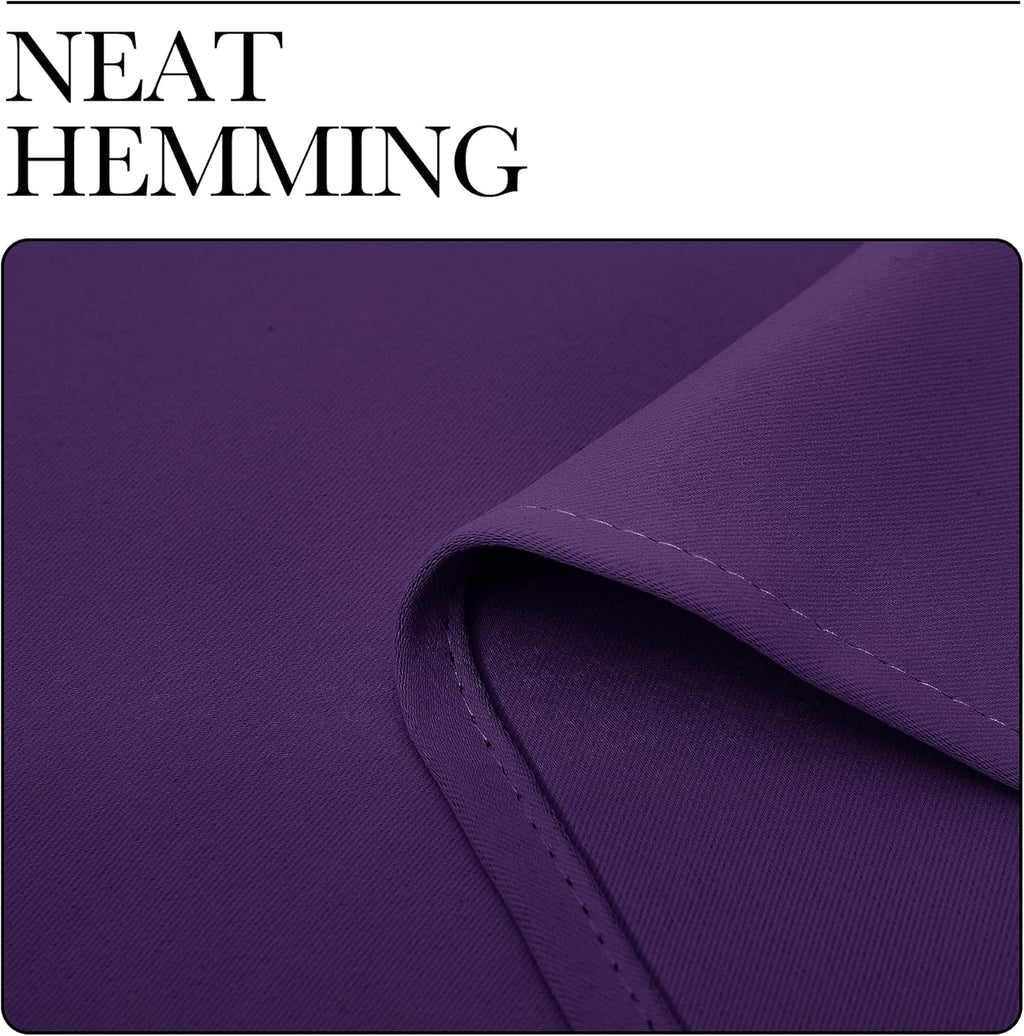 NICETOWN Thermal Curtains - Insulated Blackout Draperies with Triple Weave | Set of 2, 34 x 63 Inch, Royal Purple