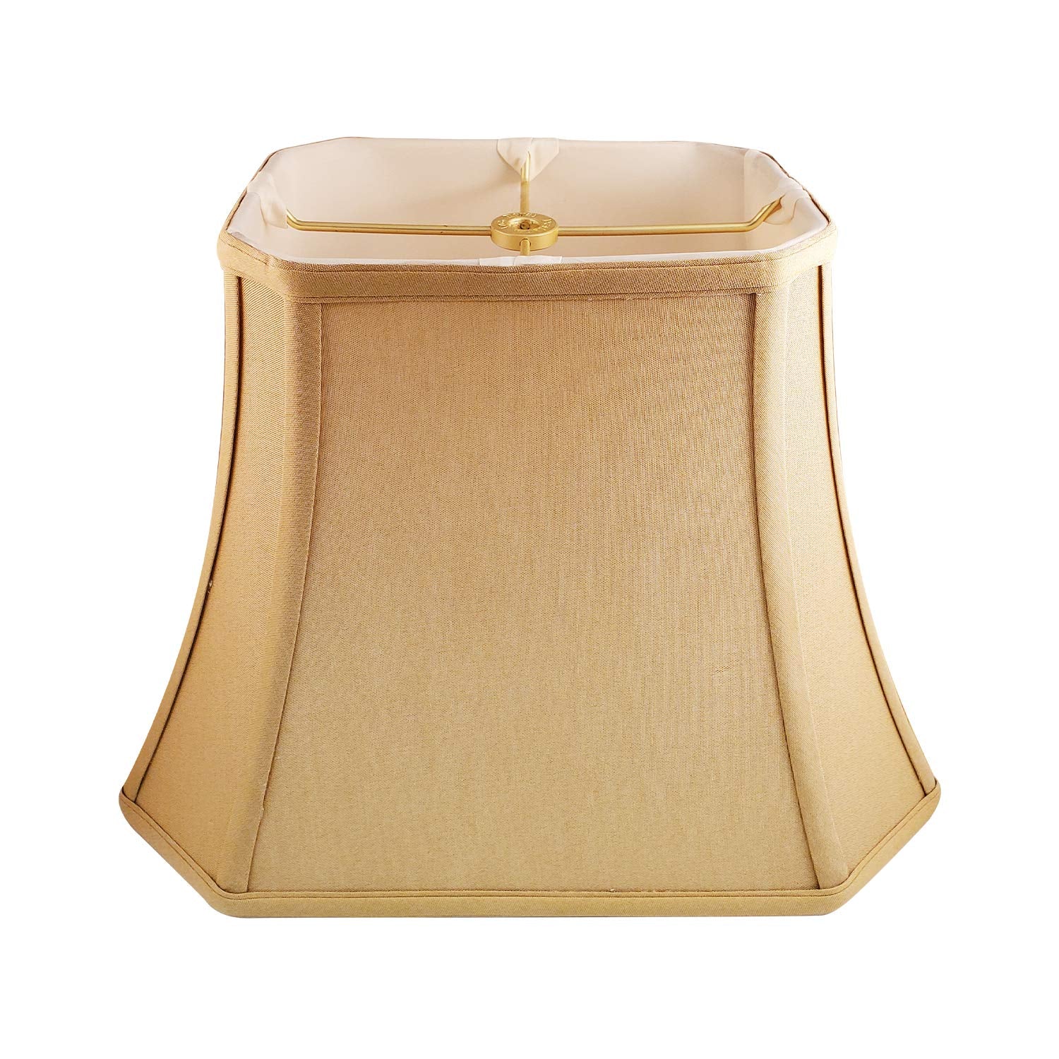 Royal Designs, Inc. BS-710-12AGL Rectangle Cut Corner Basic Lamp Shade, (5x6.5) x (8x12) x 10, Antique Gold