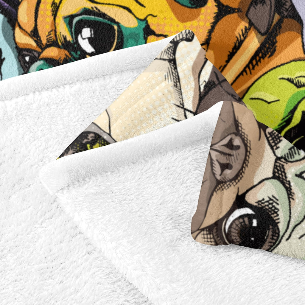 Pug Blanket Gifts for Women, Cute Pug Print Theme Decor Home Bedroom Living Room Couch Sofa Adults Soft Cozy Plush Flannel Throws 50"x40"