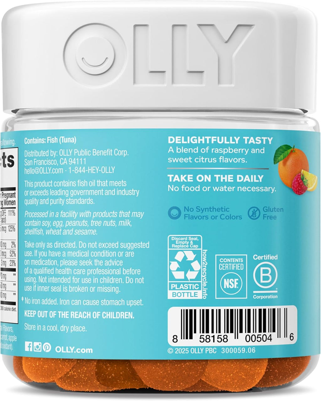 OLLY Prenatal Multivitamin Gummies - Daily Blend for Mommy & Baby with Folic Acid, Omega 3 DHA, Sweet Citrus Flavor | 60 Count