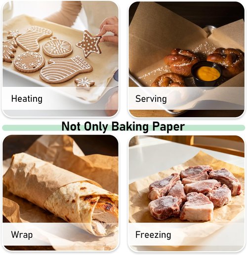 EcoDispose Non-Stick Precut Parchment Paper Baking Sheets - Half Pan Liners, Unbleached, 500 PCS (12-3/16" x 16-3/8")