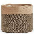 Goodpick Large Cotton Rope Basket - 15.8"x15.8"x13.8" | Stylish Wicker Storage for Blankets & Toys