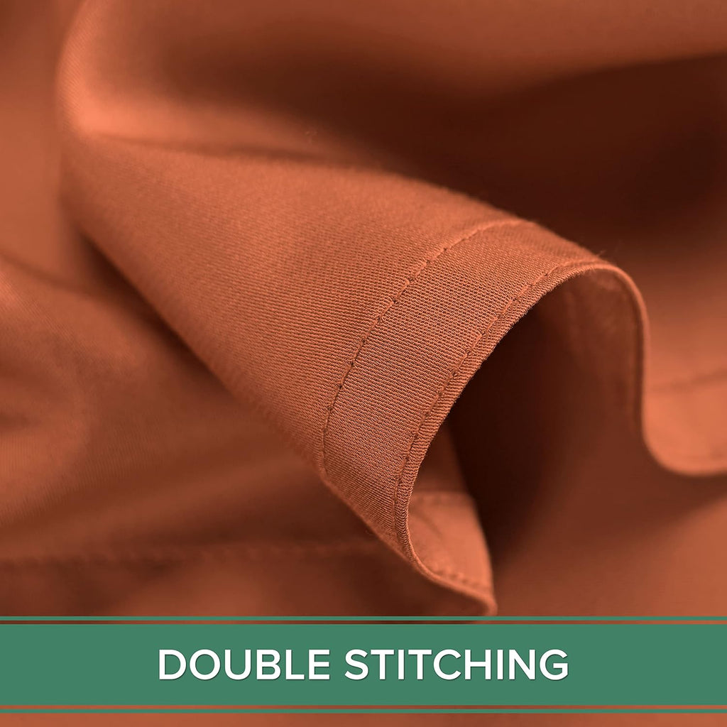 Pure Bamboo Split King Sheets - 100% Organic Viscose Bed Sheet Set, Soft & Cooling, Terracotta