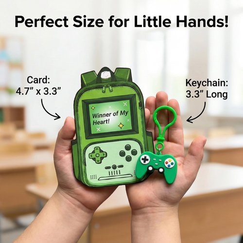 MoimTech Valentines Day Cards Gifts for Classroom, 24 Pcs Game Controller Keychains and 24 Themed Valentine's Day Cards, Gamers Gift Exchange for School Classroom