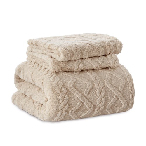 Bedsure Fluffy Flannel Duvet Cover Set - Faux Fur Comforter Cover Queen Size, Deep Beige Warm Plush Bedding for Winter, 3-Piece Set with Zipper Closure (90"x90") and 2 Pillow Shams