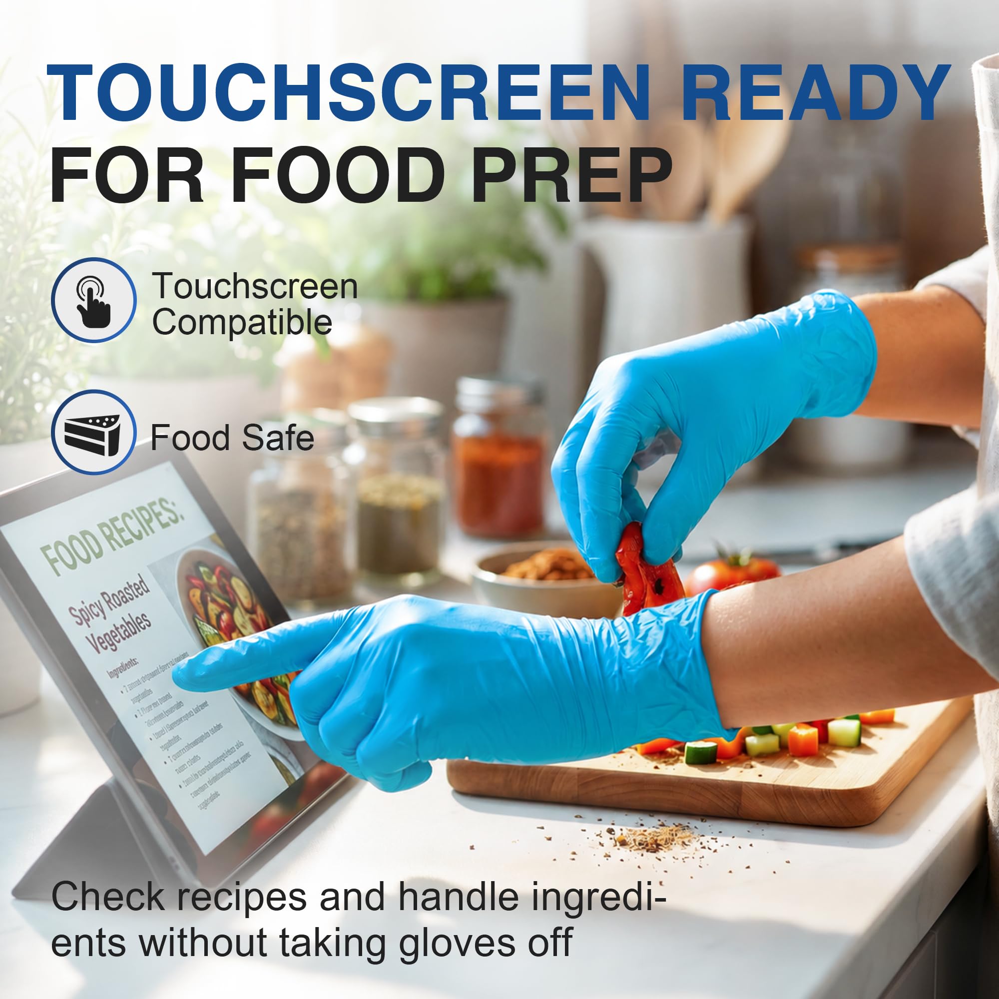Schneider Medical Nitrile Exam Gloves, Powder-Free, Latex-Free, Non-Sterile Disposable Gloves for Medical Use, Cleaning and Food Prep, Blue, 200 Count, Medium