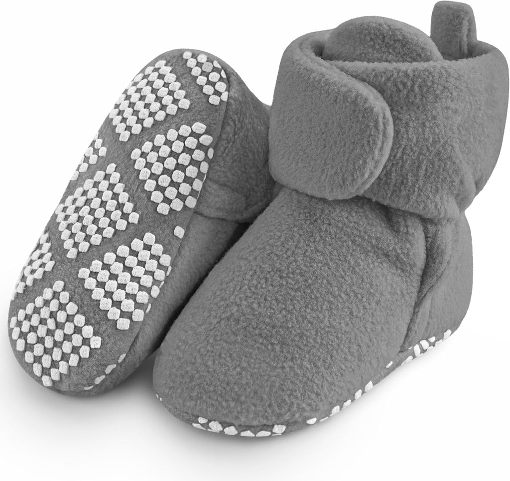 Pro Goleem Fleece Baby Booties - Cozy Non-Slip Slippers for Newborns | Easy to Put On, Unisex Gift