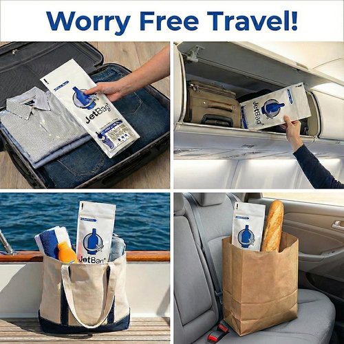 JetBag Bold - Wine Bags for Travel, 3 Pack Reusable Wine Bottle Travel Protector Bags - The Original Absorbent Wine Travel Bag for Suitcase & Airplane, Leak Proof Wine Sleeves for Travel, Made in USA