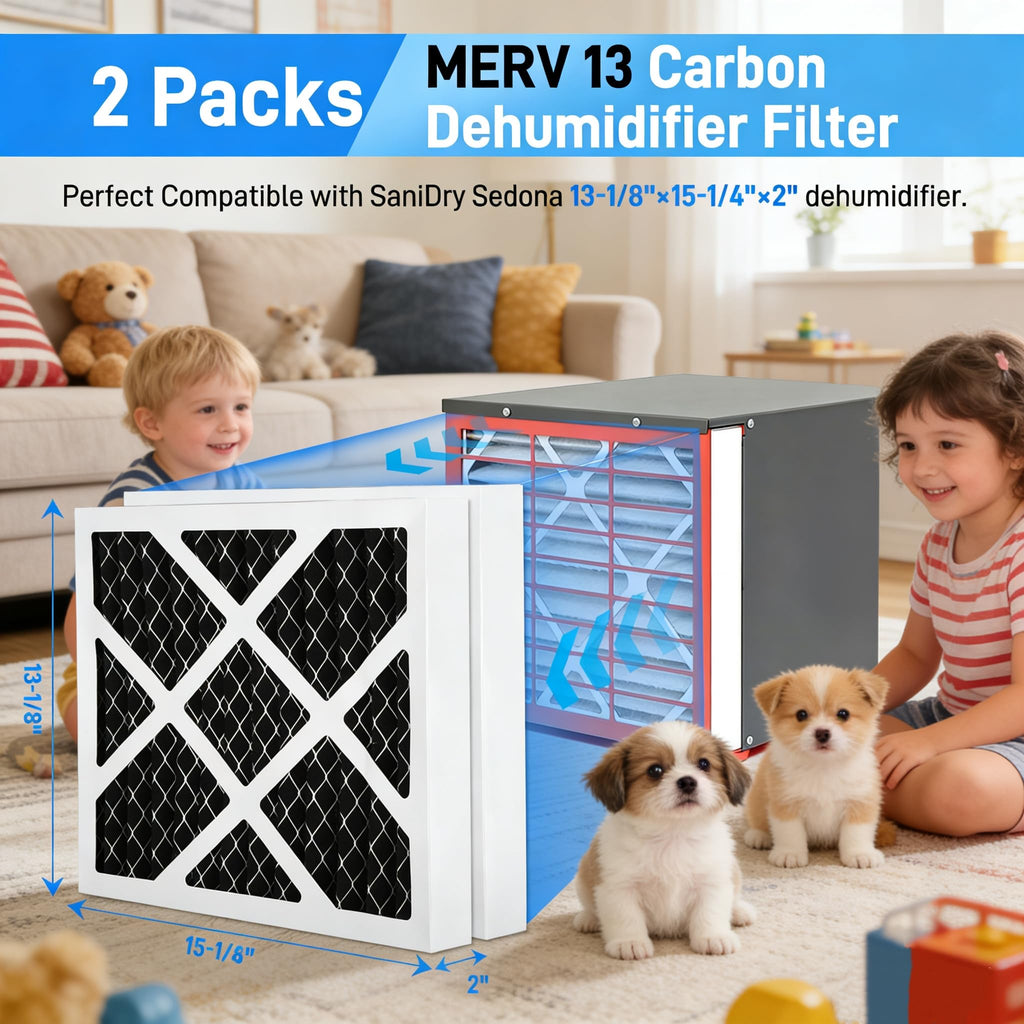 2 Packs PN07126 MERV 13 Carbon Filter Compatible with Sanidry Sedona Dehumidifier Filter pn07126 Replacement for Sanidry Dehumidifier Filters