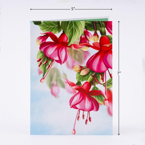 POPWOW Humming Bird Pop Up Card, Fuchsia, 3D Popup Greeting Cards, Gift For Birthday, Mothers Day, Anniversary, Valentines, Thinking Of You, Thank You, 5x7 - Includes Envelope And Message Note
