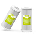 MewMore 0.2 Micron 10" x 4.5" Water Filter with Pleated Polyester & Activated Carbon Block Composite Water Filter, Compatible with HHB10 and 10" Big Housings for Whole House, RVs, Boats - 2 Pack