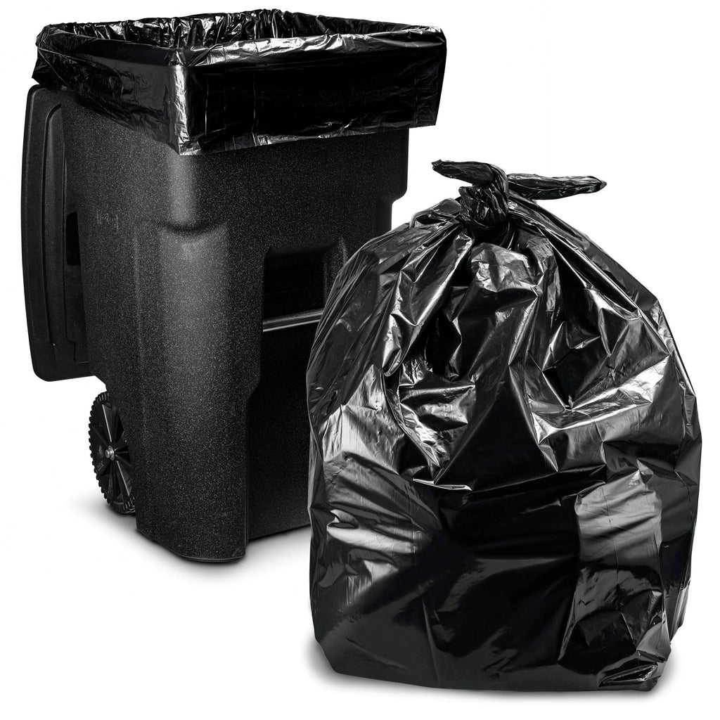 Tasker 95 Gallon Contractor Garbage Bags - 2 Mil Extra Heavy Duty Trash Bags - 96-100 Gallon Trash Can Liners, Industrial Trash Bags with Ties - 25 Count