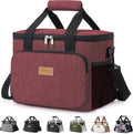 Lifewit Insulated Lunch Bag - Soft Cooler Tote for Adults | Burgundy, 12-Can Capacity (9L)